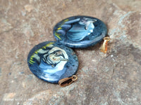 Polished Dumortierite Pendants with Hand Painted Rhino - sold per item - From Mozambique