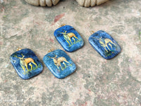 Polished Dumortierite Pendants with Hand Painted Kudu - sold per item - From Mozambique