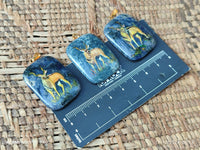 Polished Dumortierite Pendants with Hand Painted Kudu - sold per item - From Mozambique