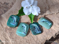 Polished Aventurine Pendant with Hand Painted Dolphin - Sold Per Item - From Zimbabwe