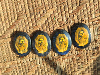 Polished Dumortierite Pendants with Hand Painted Lion - sold per item - From Mozambique