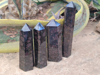 Polished Iolite Points x 4 From Madagascar