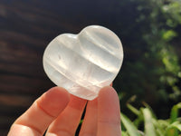 Polished Girasol Pearl Quartz Gemstone Hearts x 6 From Madagascar