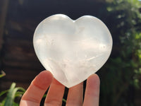 Polished Girasol Pearl Quartz Gemstone Hearts x 6 From Madagascar