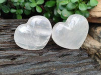 Polished Girasol Pearl Quartz Gemstone Hearts x 6 From Madagascar