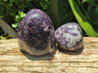 Polished Lepidolite Standing Free Forms x 4 From Zimbabwe