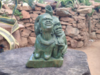 Hand Made Green Verdite Couple Sculpture x 1 From Zimbabwe