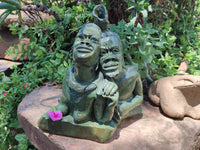 Hand Made Green Verdite Couple Sculpture x 1 From Zimbabwe