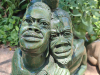 Hand Made Green Verdite Couple Sculpture x 1 From Zimbabwe