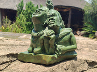 Hand Made Green Verdite Couple Sculpture x 1 From Zimbabwe