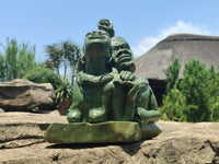 Hand Made Green Verdite Couple Sculpture x 1 From Zimbabwe