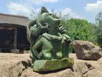 Hand Made Green Verdite Couple Sculpture x 1 From Zimbabwe