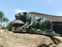 Hand Made Green Verdite Leopard Carving x 1 From Zimbabwe