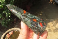 Polished Bloodstone Points x 3 From Swaziland