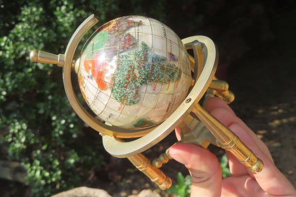 Hand Made Mother Of Pearl World Globe x 1 From China