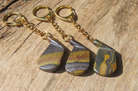 Hand Made Banded Tiger Iron Jasper Keyrings - sold per item - From South Africa