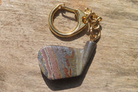 Hand Made Banded Tiger Iron Jasper Keyrings - sold per item - From South Africa