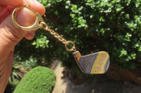 Hand Made Banded Tiger Iron Jasper Keyrings - sold per item - From South Africa