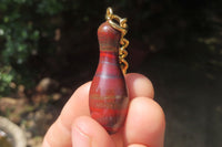 Hand Made Banded Tiger Iron Jasper Keyrings - sold per item - From South Africa