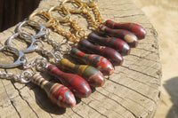 Hand Made Banded Tiger Iron Jasper Keyrings - sold per item - From South Africa