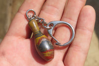 Hand Made Banded Tiger Iron Jasper Keyrings - sold per item - From South Africa