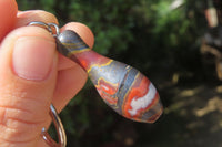 Hand Made Banded Tiger Iron Jasper Keyrings - sold per item - From South Africa