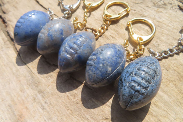 Hand Made Dumortierite Keyrings - sold per item - From Mozambique