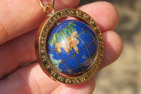 Hand Made Lapis Lazuli World Globe Keyrings - Sold Per Item - From Afghanistan