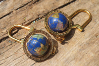 Hand Made Lapis Lazuli World Globe Keyrings - Sold Per Item - From Afghanistan