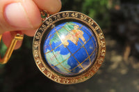 Hand Made Lapis Lazuli World Globe Keyrings - Sold Per Item - From Afghanistan