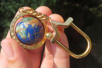 Hand Made Lapis Lazuli World Globe Keyrings - Sold Per Item - From Afghanistan