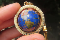 Hand Made Lapis Lazuli World Globe Keyrings - Sold Per Item - From Afghanistan