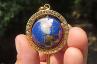 Hand Made Lapis Lazuli World Globe Keyrings - Sold Per Item - From Afghanistan