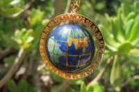 Hand Made Lapis Lazuli World Globe Keyrings - Sold Per Item - From Afghanistan