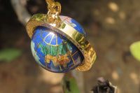 Hand Made Lapis Lazuli World Globe Keyrings - Sold Per Item - From Afghanistan