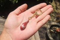 Hand Made Brecciated Red Jasper Keyrings - Sold Per Item - From South Africa