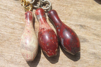 Hand Made Brecciated Red Jasper Keyrings - Sold Per Item - From South Africa