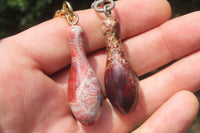 Hand Made Brecciated Red Jasper Keyrings - Sold Per Item - From South Africa