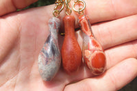 Hand Made Brecciated Red Jasper Keyrings - Sold Per Item - From South Africa