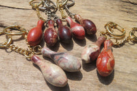 Hand Made Brecciated Red Jasper Keyrings - Sold Per Item - From South Africa