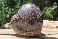 Polished Rhodonite Gemstone Hearts x 4 From Madagascar