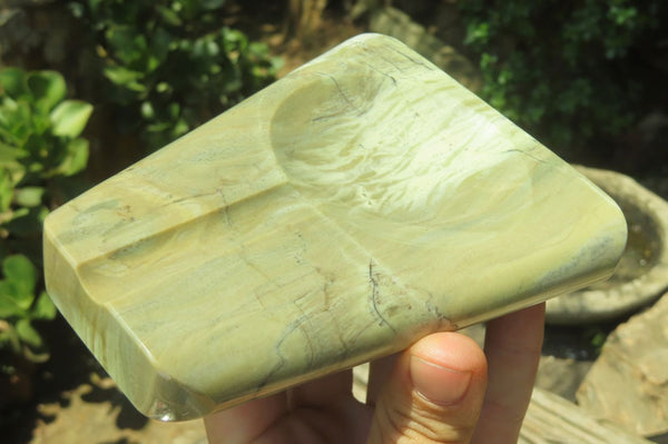 Polished Butter Jade Ashtrays x 2 From South Africa