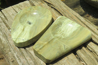 Polished Butter Jade Ashtrays x 2 From South Africa