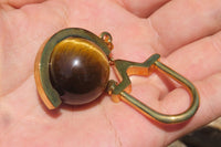 Polished Golden Tigers Eye Fancy Keyring - Sold Per Item - From South Africa