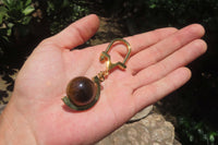 Polished Golden Tigers Eye Fancy Keyring - Sold Per Item - From South Africa