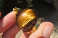 Polished Golden Tigers Eye Fancy Keyring - Sold Per Item - From South Africa