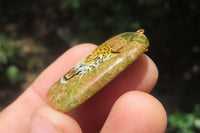 Polished Unakite Pendant with Hand Painted Leopard - Sold Per Item - From South Africa