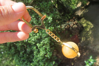 Polished Golden Aragonite Fancy Ball Keyring - Sold Per Item - From Namibia