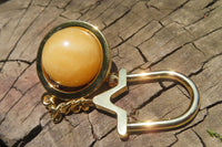 Polished Golden Aragonite Fancy Ball Keyring - Sold Per Item - From Namibia