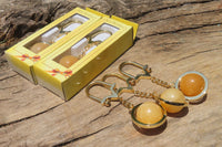 Polished Golden Aragonite Fancy Ball Keyring - Sold Per Item - From Namibia